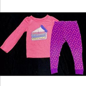 Girl cake hearts long sleeve pajama pants set 2t